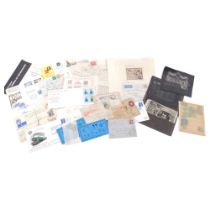 A collection of stamped envelopes, 20th century, including military and Naval, 1 addressed to HMS