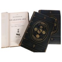 THE NATIONAL SHAKESPEARE - 3 volumes of The National Shakespeare, a fac=simile of the cert of the