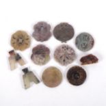 A group of jade and nephrite pendants etc (11)