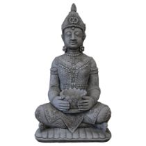 A cast-concrete study of a seated Buddha, H56cm