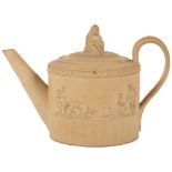 An early embossed creamware small teapot, by Elijah Mayer, in Wedgwood style, H9cm