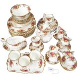 Royal Albert Old Country Roses coffee service, for 10 people, matching dinnerware and mugs