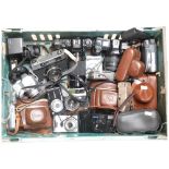 A quantity of Vintage cameras, including various Minolta, Lumix, Sony, Praktica, an Olympus I Zoom