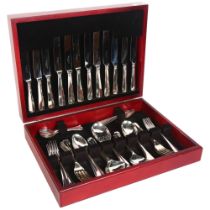 BRUCE RUSSELL & SON, GUERNSEY - a canteen of silver plated cutlery for 6 people (45 pieces), in