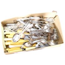 A large quantity of mixed plated cutlery