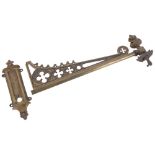 Antique cast-brass wall bracket and mount, L54cm