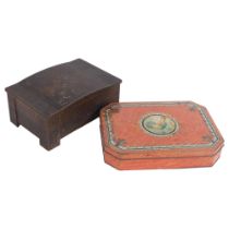 Huntley & Palmers, an early 20th century painted biscuit tin, W24cm, and another also by Huntley &