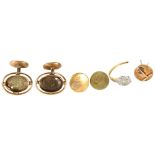 Various 18ct gold jewellery, to include a pair of cufflinks and 3 others etc (6), 9.1g gross