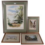 Bernard Bays, watercolour, Kirkcudbright Estuary, and 4 other framed watercolours