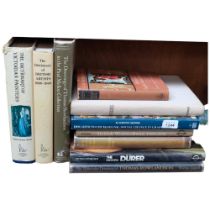 A collection of various hardback reference books, including The Dictionary of British Artists, The