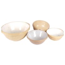 A group of Vintage ceramic mixing bowls, 1 large mixing bowl, diameter 38cm, and 3 smaller