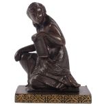 A small patinated bronze study of a kneeling figure, H10cm