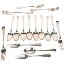 A quantity of of 19th century silver flatware (16), 22.4oz