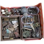 Brass casters, keys, drawer handles, furniture mounts and locks