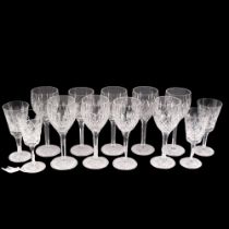 A set of 9 Stuart Crystal wine glasses, 19cm, and 3 Stuart Sherry glasses