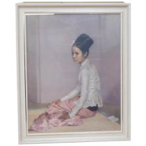 Print, Tretchikoff - Balinese girl, framed, 63cm x 51cm overall, and a Gerald Kelly portrait print