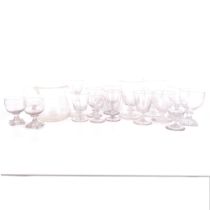 A quantity of Antique glassware, including 2 large rummers, H16cm, and various other Antique wine