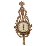 An Atsonea 20th century giltwood cartelle style clock, with Smiths 8-day movement, L55cm