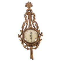 An Atsonea 20th century giltwood cartelle style clock, with Smiths 8-day movement, L55cm