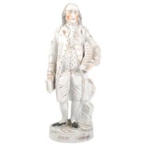 A 19th century Staffordshire figure of General Washington, H39cm Good overall condition although his