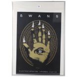 A Swans tour poster, indistinctly signed in pencil numbered 49 /75, also signed in pen, 71 x 51cm