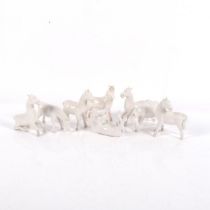 A group of 8 Chinese blanc de chine horses