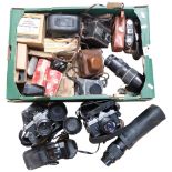 A quantity of Vintage cameras and equipment, including such brands as Nikon, Fujica, a Vest pocket