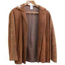 A lady's brown suede jacket with silk lining, size 10-12?