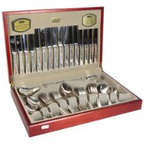 VINERS - a canteen of plated cutlery for 8 persons, traditional bead-edge pattern, 58 pieces in