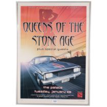 Joe Whyte, a signed artist proof poster for Queens of the Stone Age, framed 71x 51cm Good condition