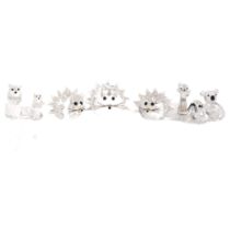 A group of Swarovski Crystal animals, including a koala bear, 3 tortoises, cats etc