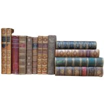 A collection of Antique gilded and tooled leather hardback books, including Life Of Christ Farrar