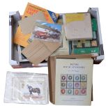 3 boxes of various stamp collecting reference books, and other loose stamps and ephemera