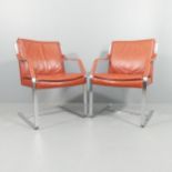 RUDOLF GLATZEL - a pair of Art Collection armchairs by Walter Knoll, the leather upholstered seat on