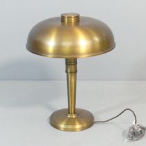 A contemporary Art Deco style brass table lamp by Heathfield Lighting, with maker's lable. 44x58cm.