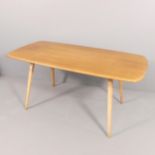 ERCOL - A mid-century elm and beach Model 382 dining table. 152x72x76cm.