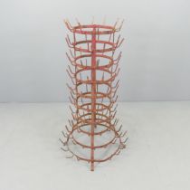 A French painted metal bottle drying rack. 66x100cm.