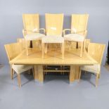 GIORGIO COLLECTION - A Contemporary Italian design satin beech veneered extending dining table, with