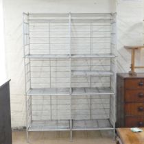 A galvanised metal industrial baker's rack. 150x215x50cm.