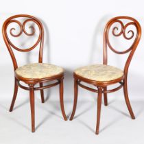 A rare pair of Thonet No 2 side chairs,