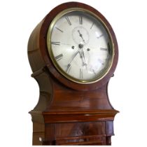 A 19th century Scottish mahogany-cased 8-day long case clock, the 13" circular engraved silvered