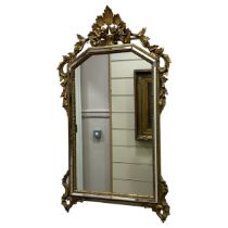 A 19th century gilt-wood carved Rococo style Pier mirror, height 98cm