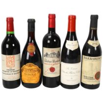 5 bottles of French and Italian red wine, 1979 Barolo, 1988 Barbaresco, 1982 Ch Macquin St Georges