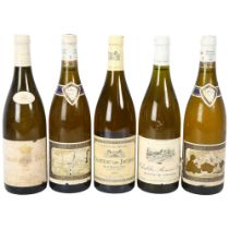 5 bottles of French white wine, Ch Des Jacques 2009, 2x Auxey-Duresses 1996, Chablis 1er Cru - Loius