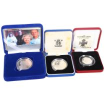 3 silver proof coins, 2006 Victoria cross 50p, 2008 History of the Air Force Bailiwick Crown, 2007