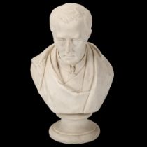The Duke of Wellington, Parian porcelain bust, inscribed on reverse "Josh Pitts SC London 1852",
