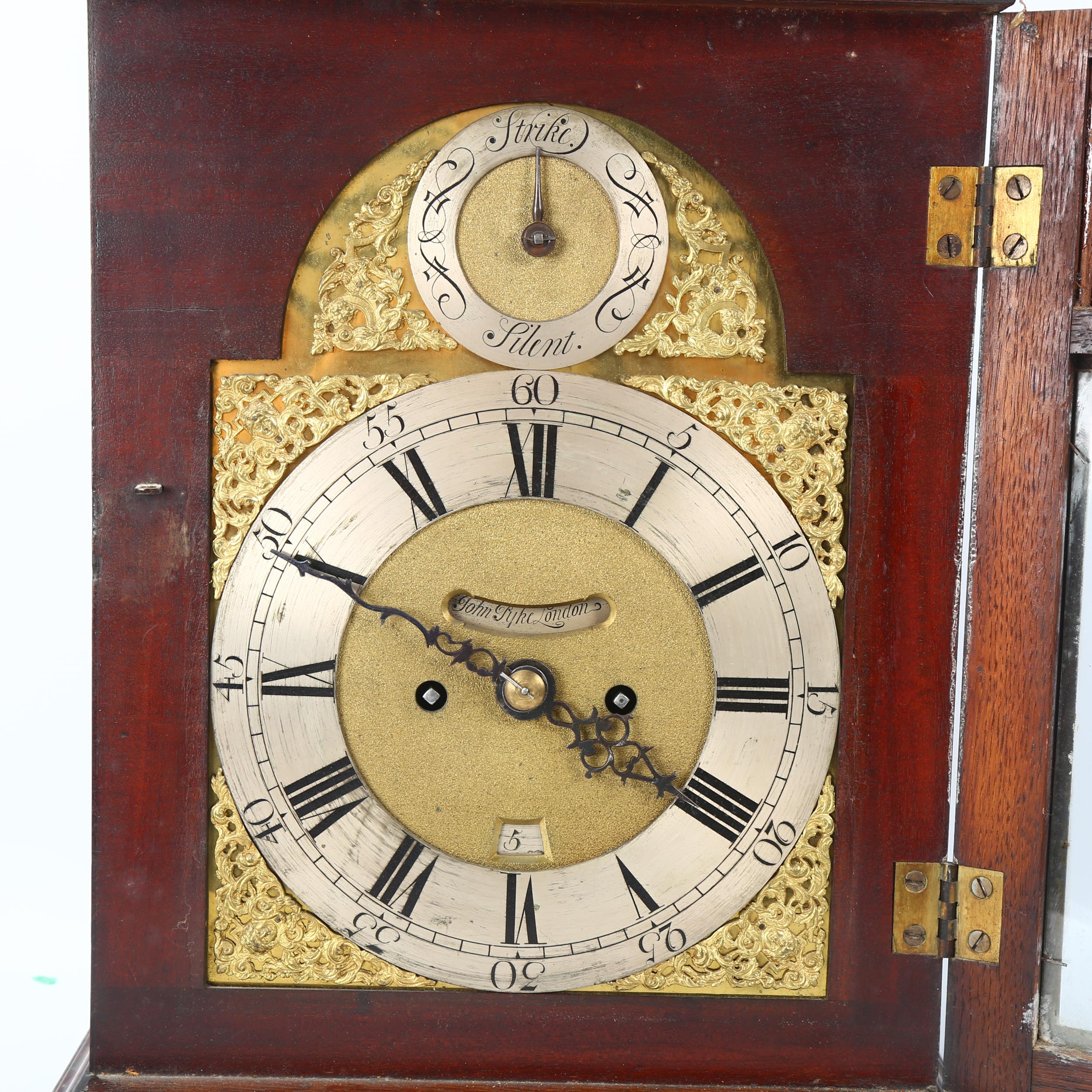 An 18th century English mahogany-cased 8-day bracket clock, by John Pyke of London, the brass arch- - Image 2 of 3