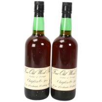 2 bottles of Fine Old Wood Port, imported by Chaplin & Son, Worthing Sussex