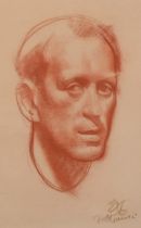 Francesco OLIVUCCI (Italian 1899-1985), self portrait, pastel on paper, 31cm x 48cm, framed and