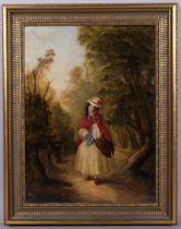 William Powell Frith (1819 - 1909), Dolly Varden from Dickens Barnaby Rudge, oil on canvas,